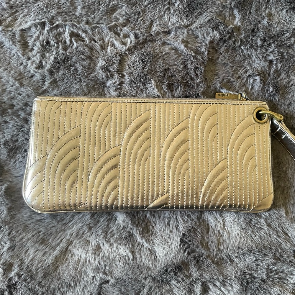 HOBO Metallic Gold Quilted Wristlet